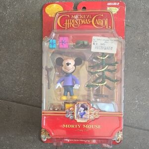 Disney Mickey's Christmas Carol Morty Mouse Figure - Red, Blue, Green